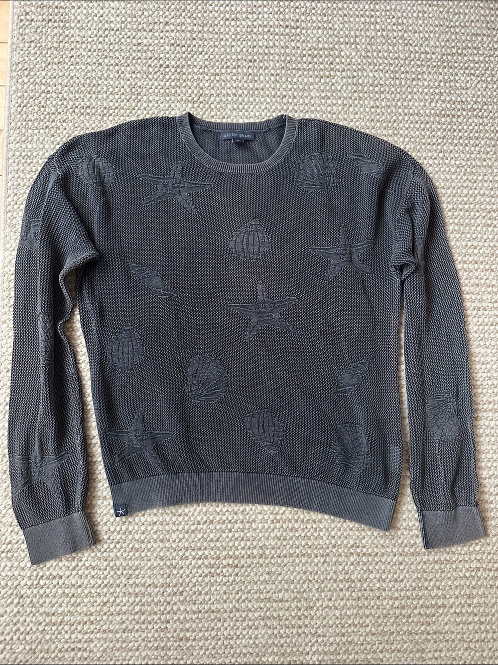 Barefoot Dreams Sunbleached Shell Motif Crew Neck Pullover